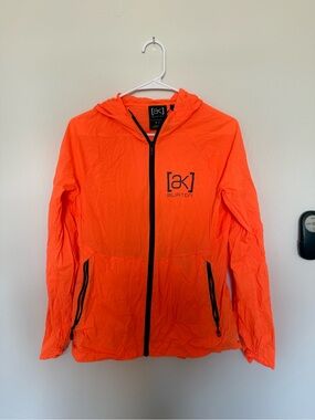 Burton Orange Hooded Lightweight Rain Jacket